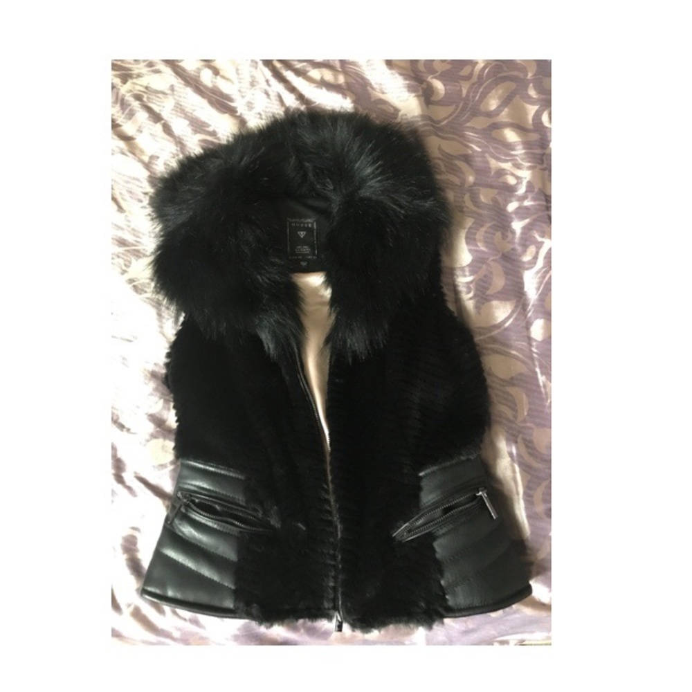 Guess faux fur vest $45